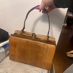 Vintage lizard skin handbag